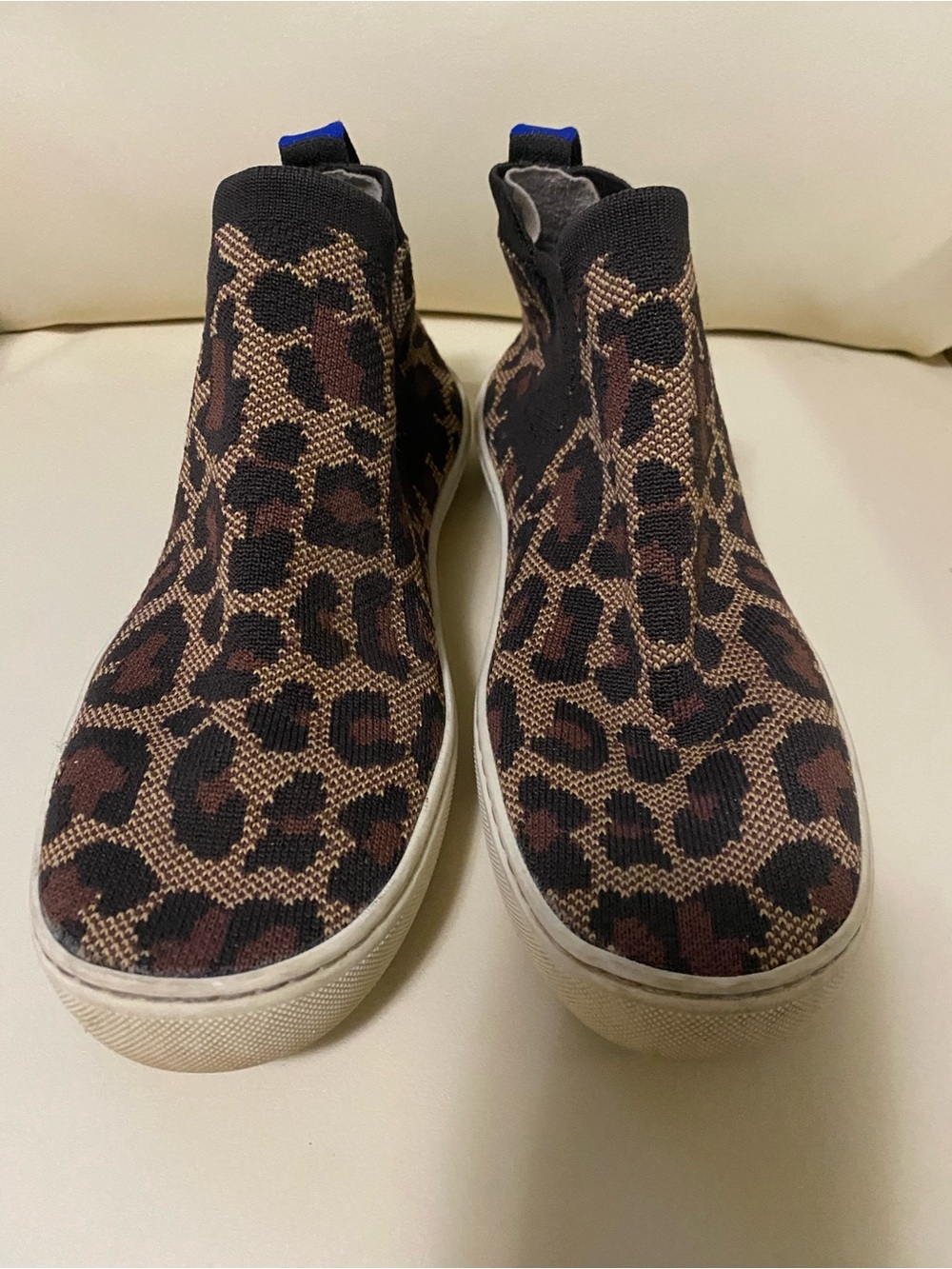 Rothy's Slip-On Shoe in Deep Blue with Black Accent
